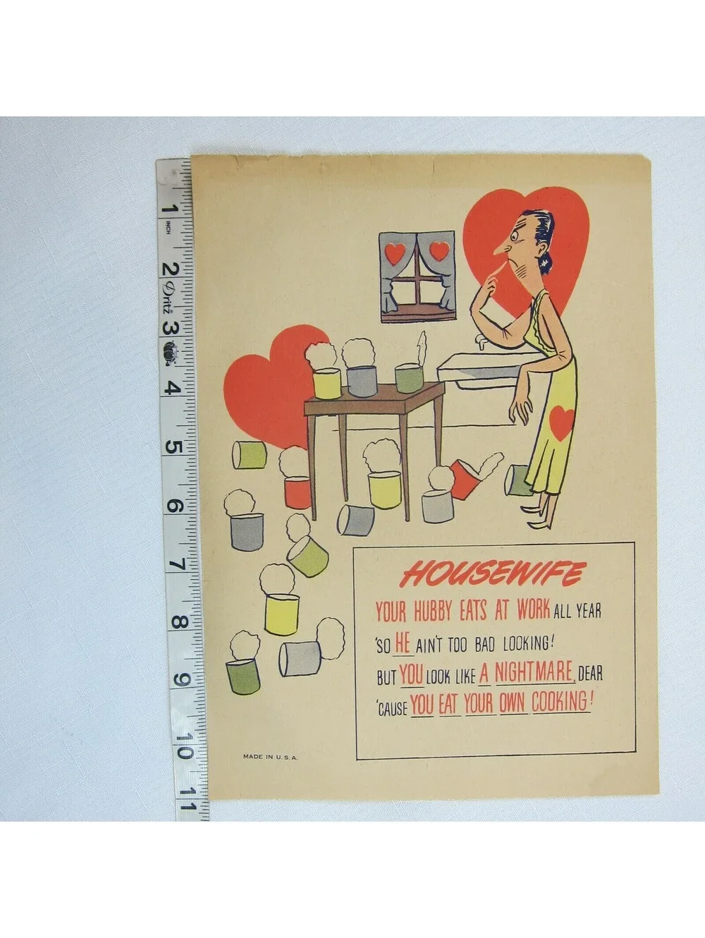 Vintage Vinegar Valentine Housewife Penny Dreadful Sarcasm Insult Poem Ephemera
